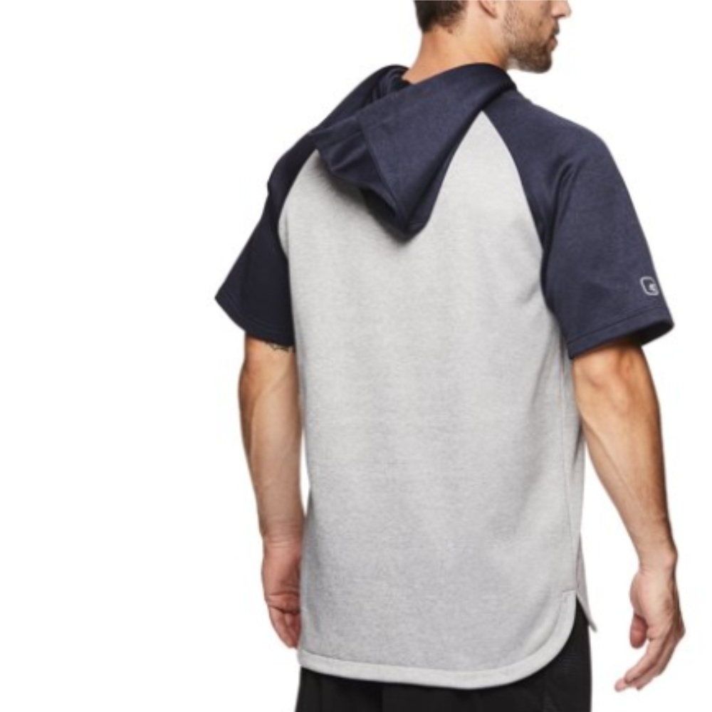 And1 Navy Blue Gray Short Sleeve Hoodie Shirt Top Size S M New Athleisure Men - Picture 3 of 3